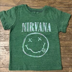 NIRVANA Green Kids Short Sleeve Graphic Tee with Pastel Logo